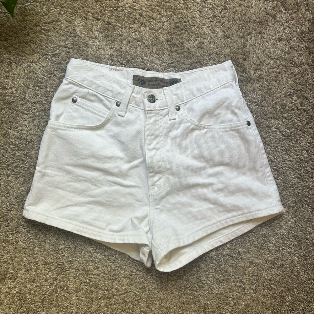 High-Waist White Denim Women’s Shorts - Picture 9 of 12